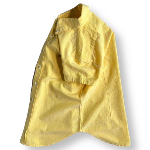  made in Japan RALPH LAUREN Ralph Lauren short sleeves cotton button down shirt embroidery small po knee Logo tops 9 light yellow 