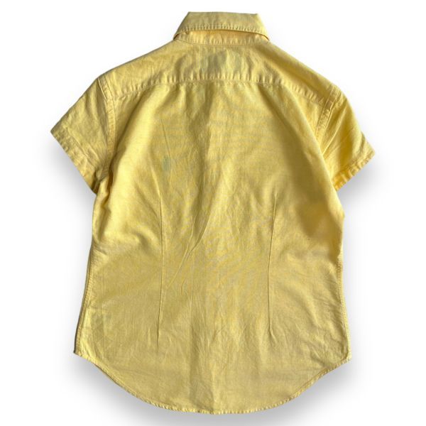  made in Japan RALPH LAUREN Ralph Lauren short sleeves cotton button down shirt embroidery small po knee Logo tops 9 light yellow 