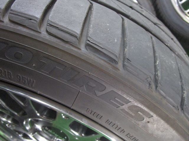 中古 ホイールタイヤ 4本 225/45R18 2021年製 7分山 ファブレス ヴァローネ LM-9 ラジアル タイヤ トーヨー トランパスMP7_画像10