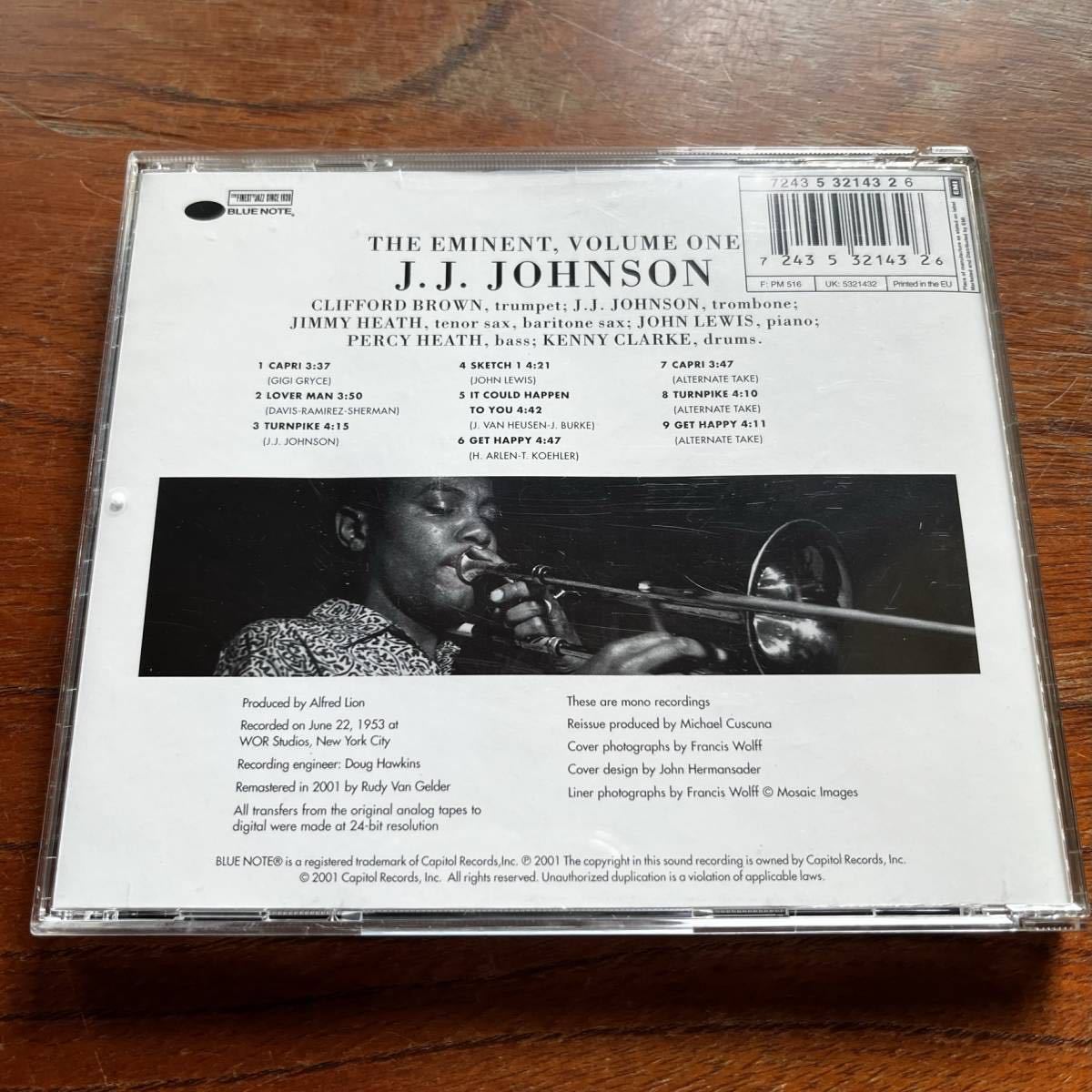 【CD / BLUE NOTE R.V.G. EDITION】J.J.JOHNSON『THE EMINENT Vol.1』J.J.ジョンソン/CLIFFORD BROWN/JIMMY HEATH/JOHN LEWIS/KENNY CLARKE_画像4