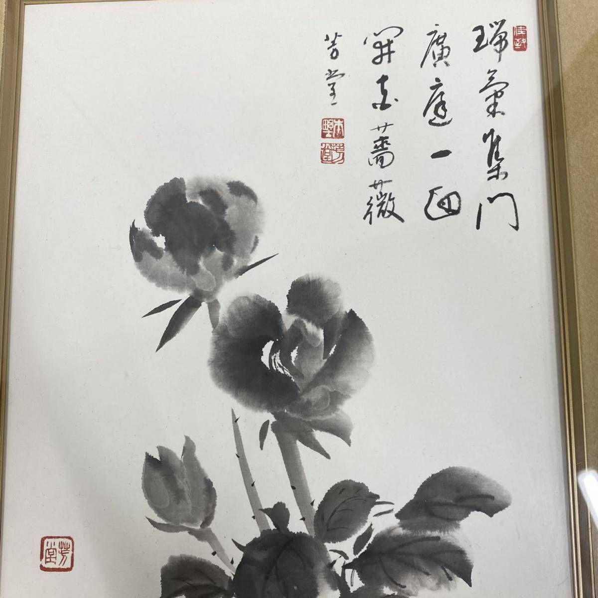 受賞店 絵画 アート 色紙 お花 薔薇 水墨画 compoliticas.org