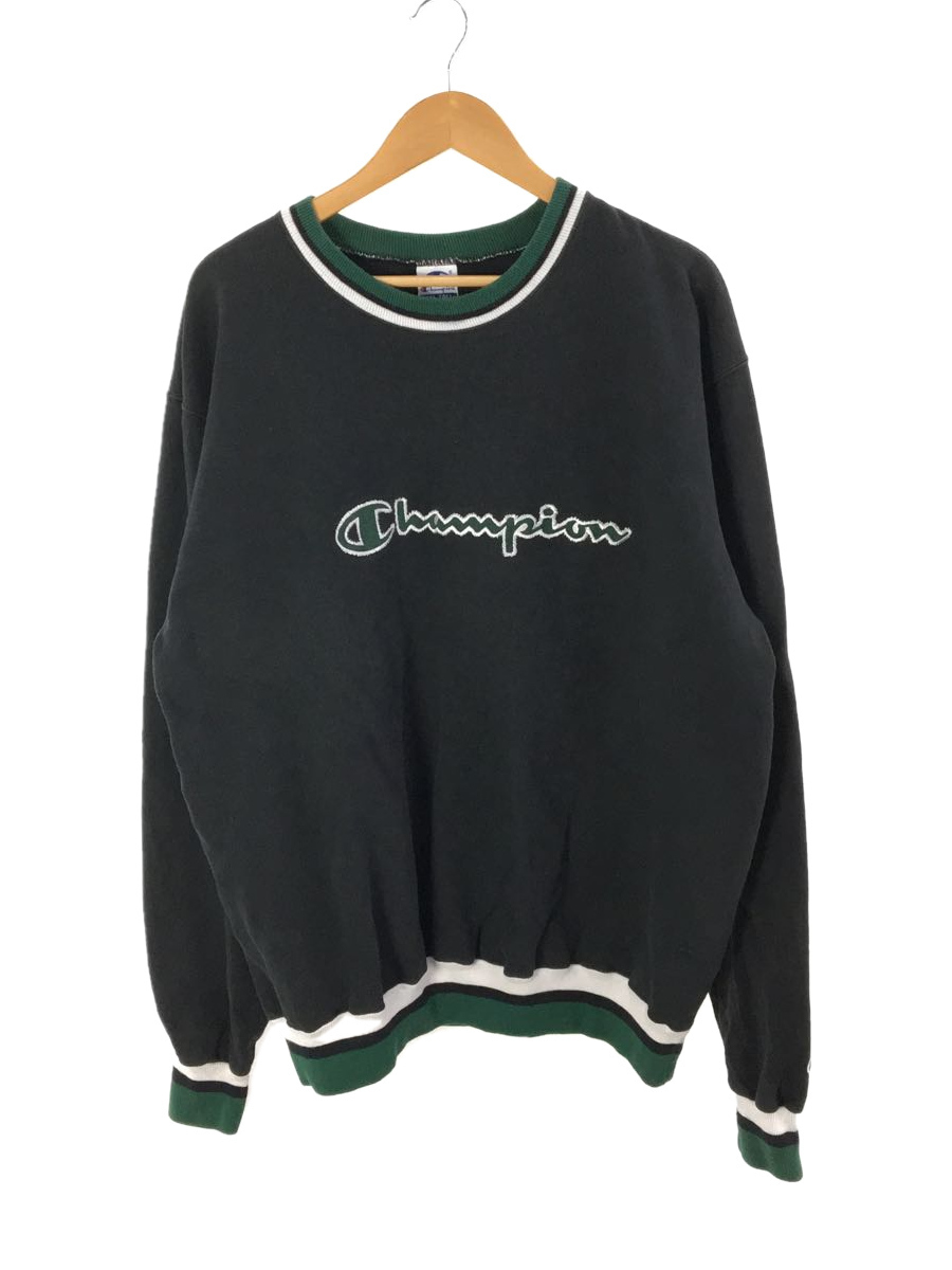 Champion◆スウェット/XXL/コットン/BLK/90s/トリコ刺繍タグ_画像1