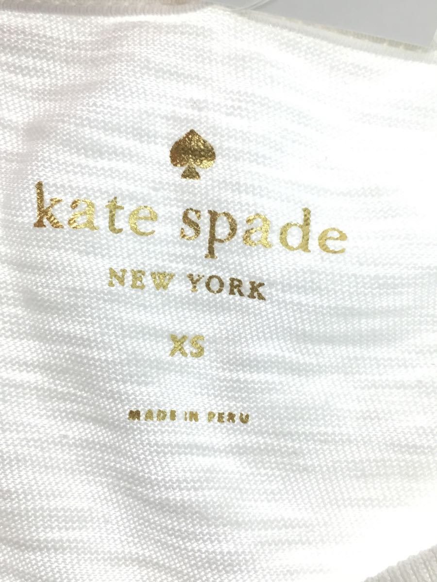 kate spade new york◆Tシャツ/XS/コットン/WHT/プリント_画像3