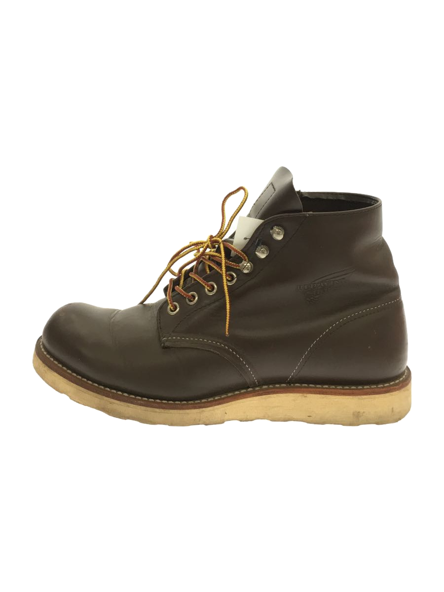 人気ブラドン RED TOE/ブーツ/US7.5/ブラウン/レザー/8134 ROUND 6inch