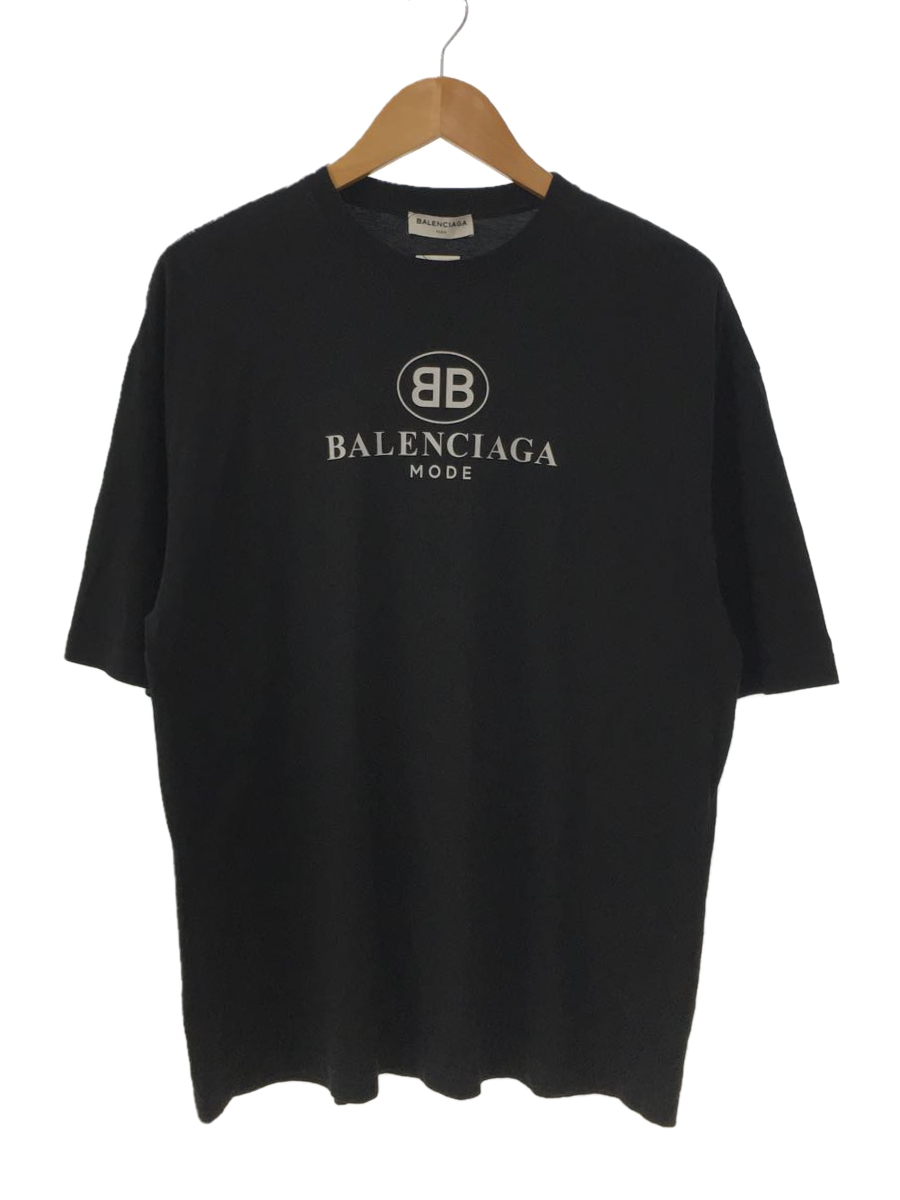 BALENCIAGA◇18SS/BB MODE Tee/492258 TYK23/Tシャツ/S/コットン/BLK