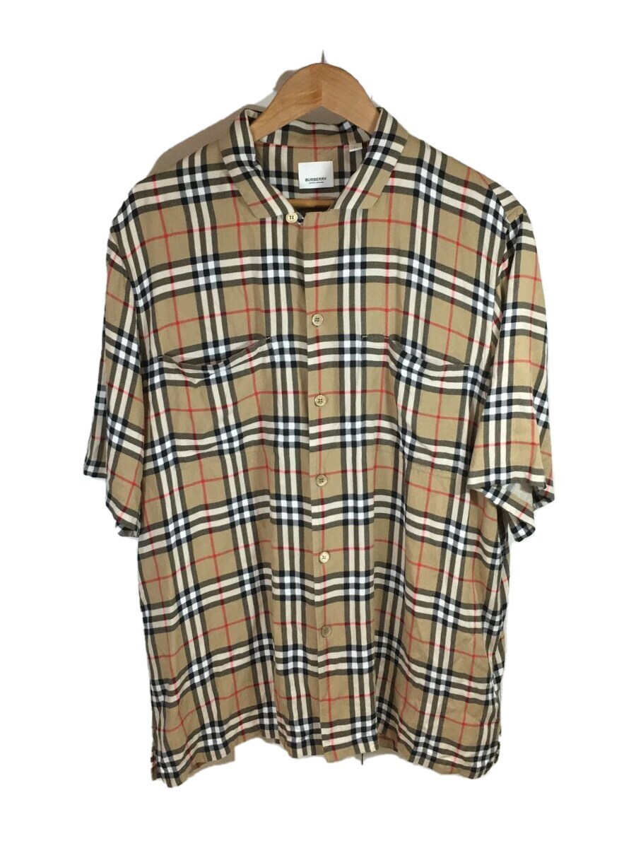 BURBERRY◆Vintage Check Short-sleeved Twill Shirt/XL/BEG/チェック/8025821