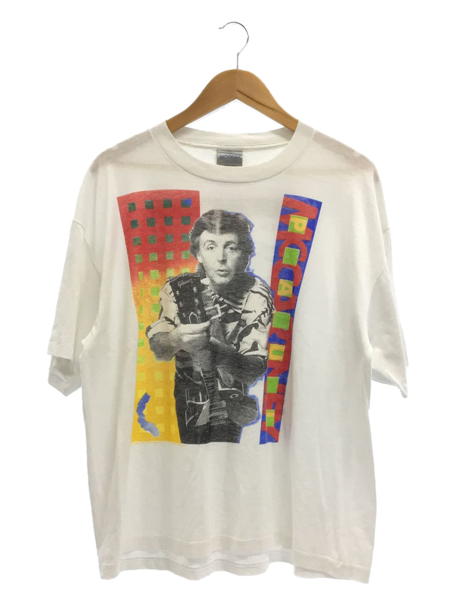 BROCKUM/80～90s/PAUL McCARTNEY/バンドTシャツ/XL/コットン/WHT/プリント
