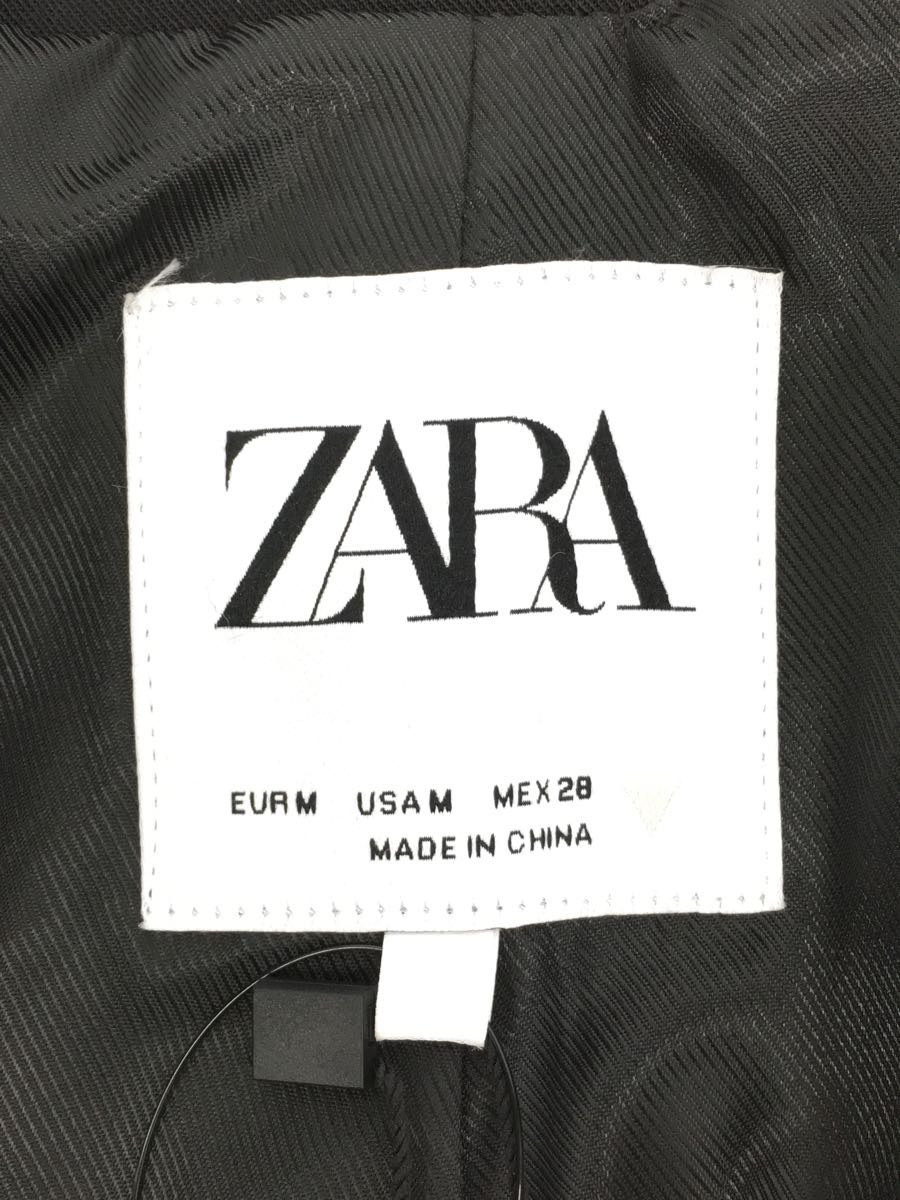 ZARA◆テーラードジャケット/M/ポリエステル/BLK/無地_画像3