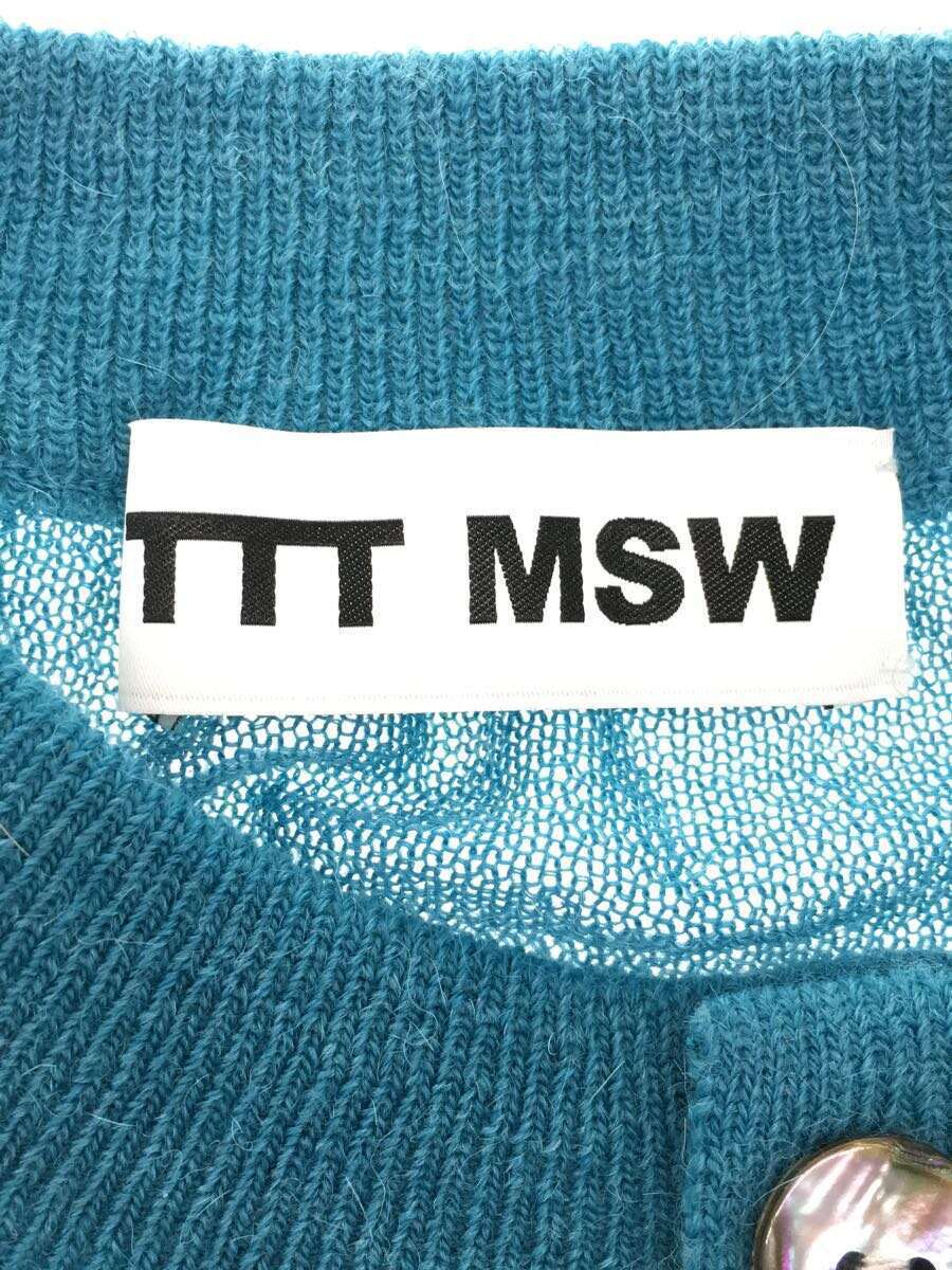 TTT_MSW◆Gradation Knit Cardigan/カーディガン(薄手)/M/ポリエステル/BLU_画像3