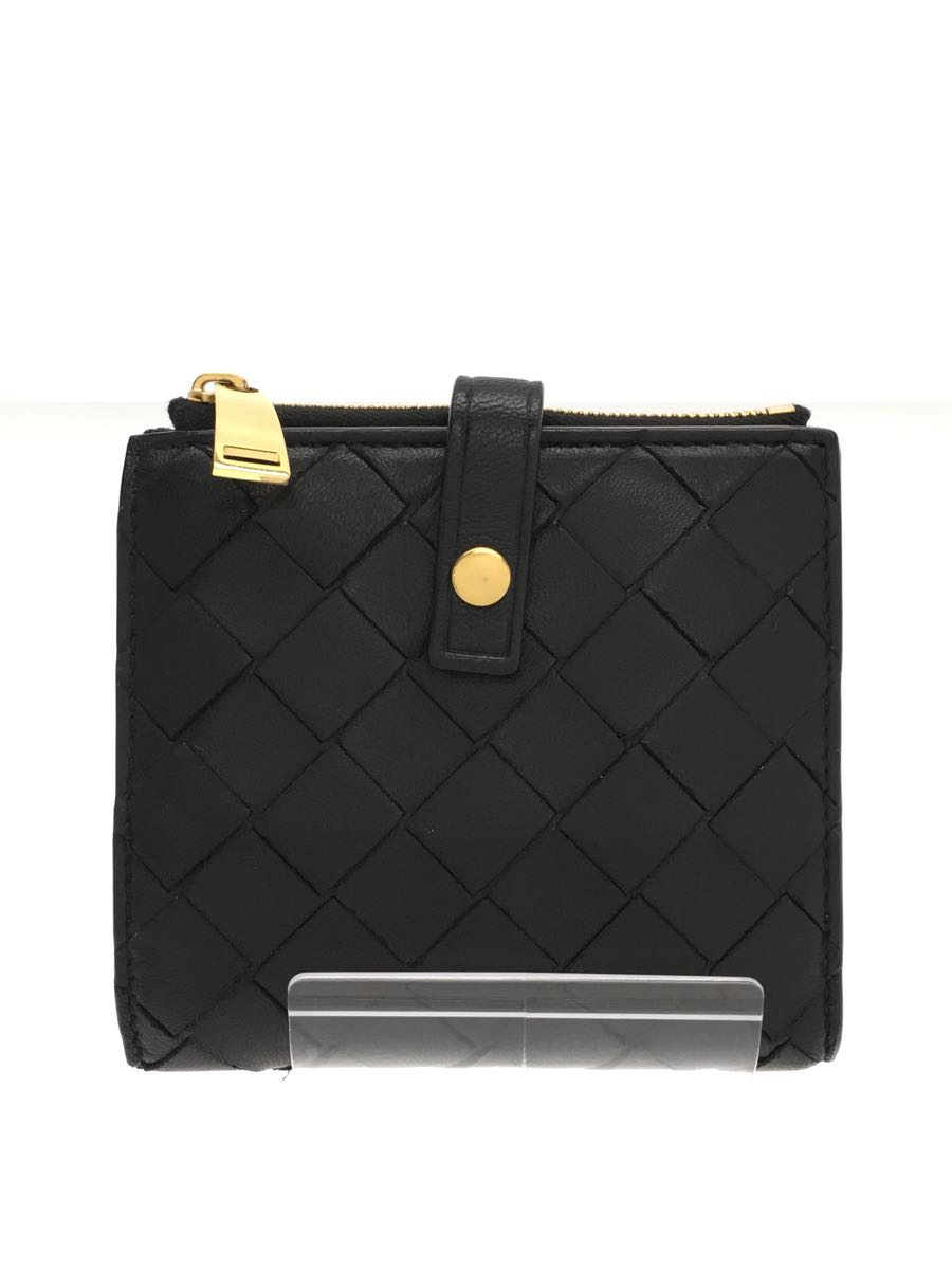 BOTTEGA VENETA◆2つ折り財布/レザー/BLK/レディース/600270-vcpp3-8648