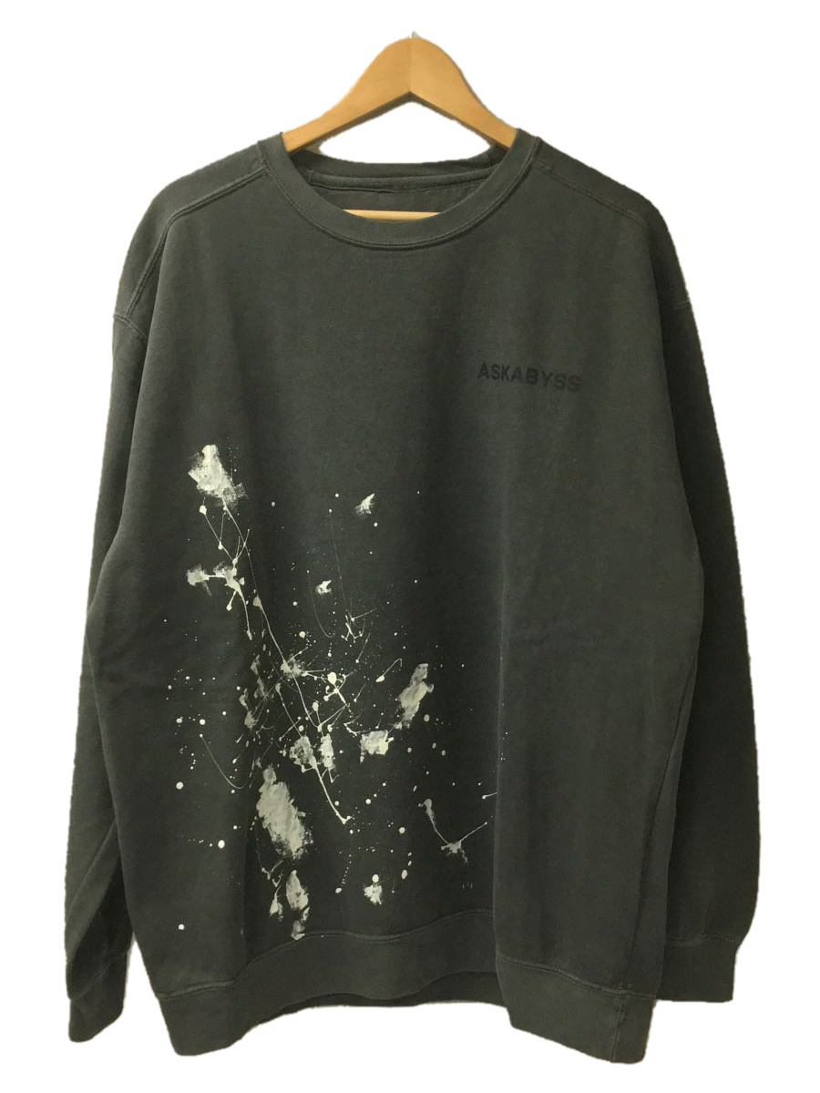 ASKABYSS/FADED PAINTER CREW/ペンキ加工スウェット/SIZE:L/ダークグレー