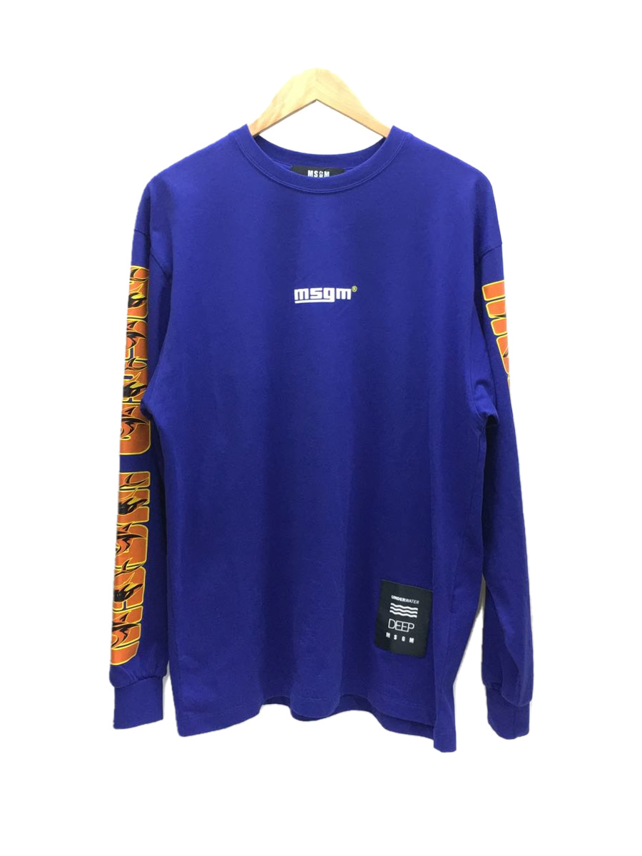 MSGM◆長袖Tシャツ/S/コットン/ブルー/3240MM98_画像1