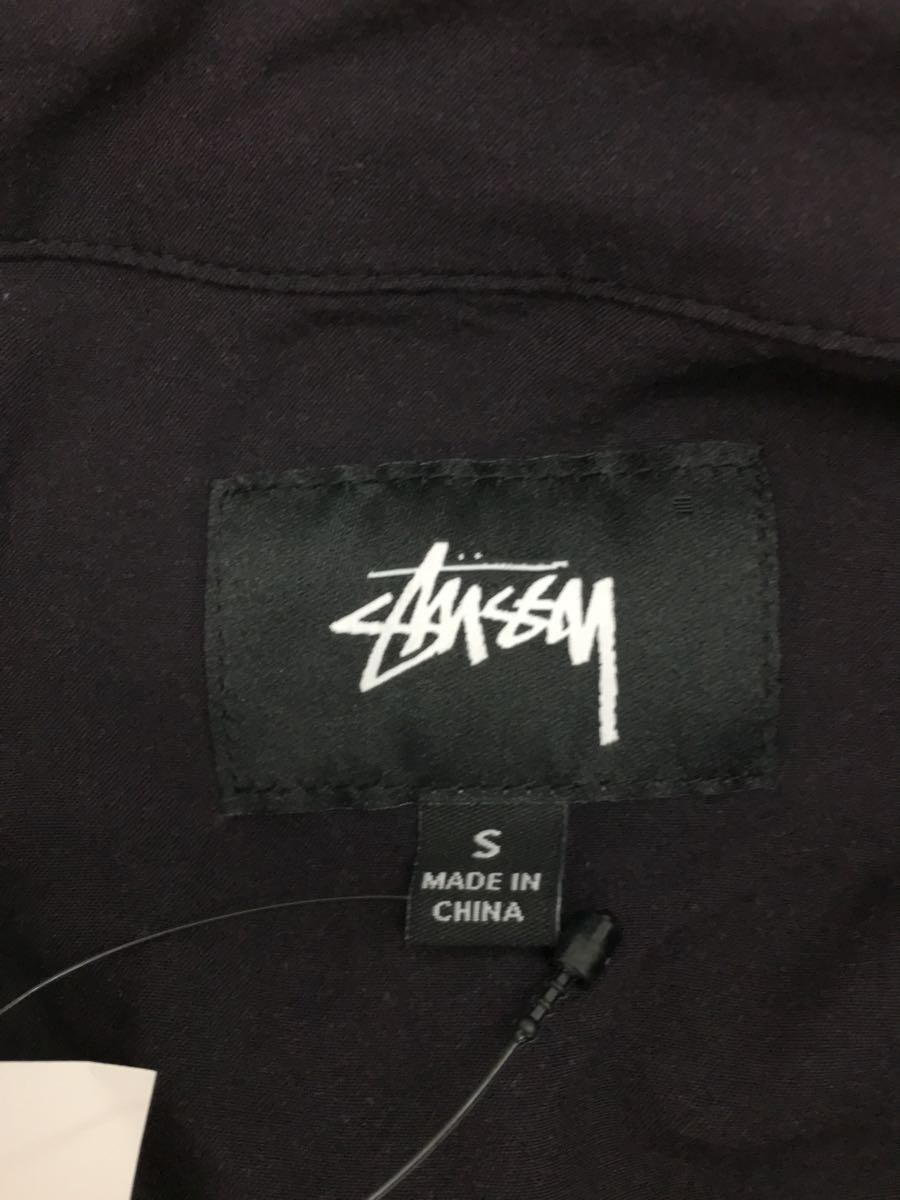 STUSSY◆半袖シャツ/S/レーヨン/BLK/総柄_画像3