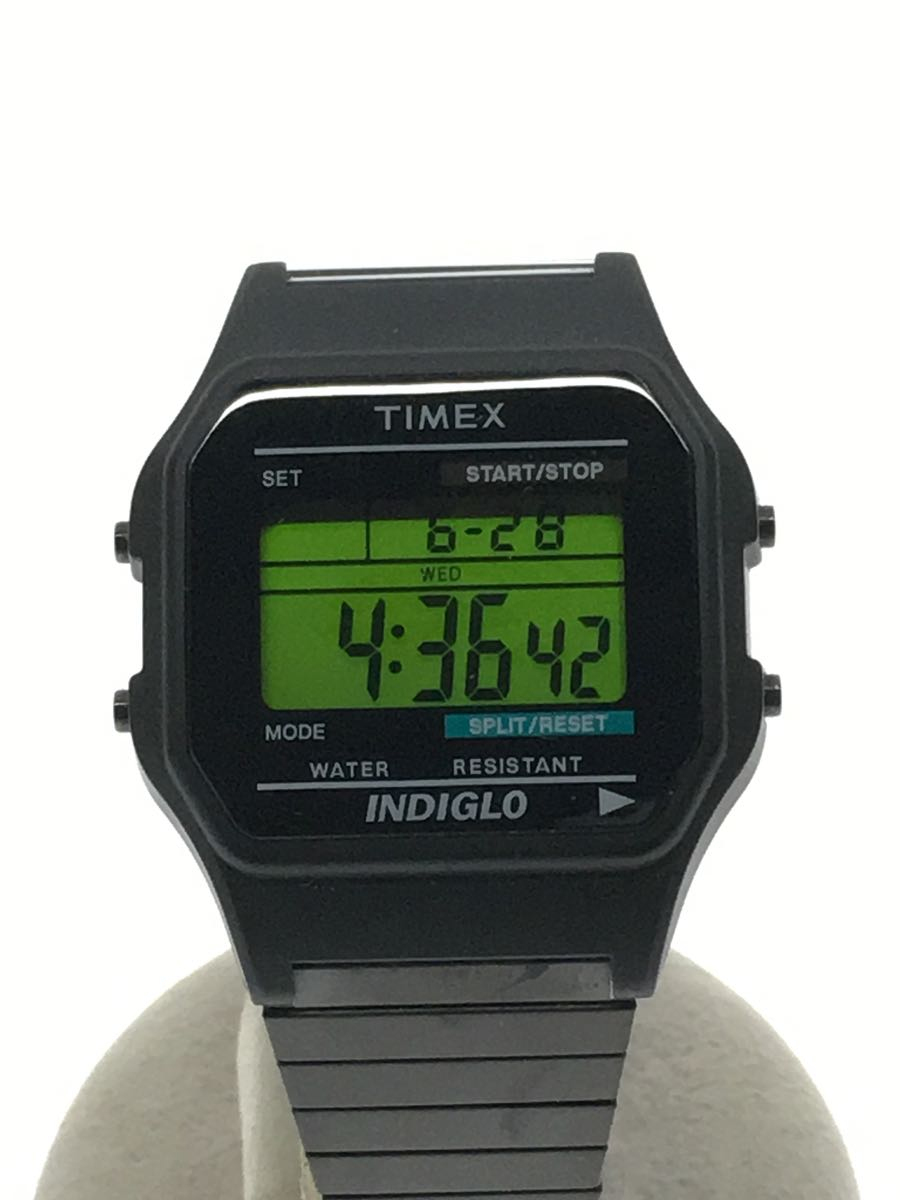 TIMEX◆BEAMS×TIMEX/腕時計/デジタル/ステンレス/ブラック/ブラック/TW2U99000_画像1