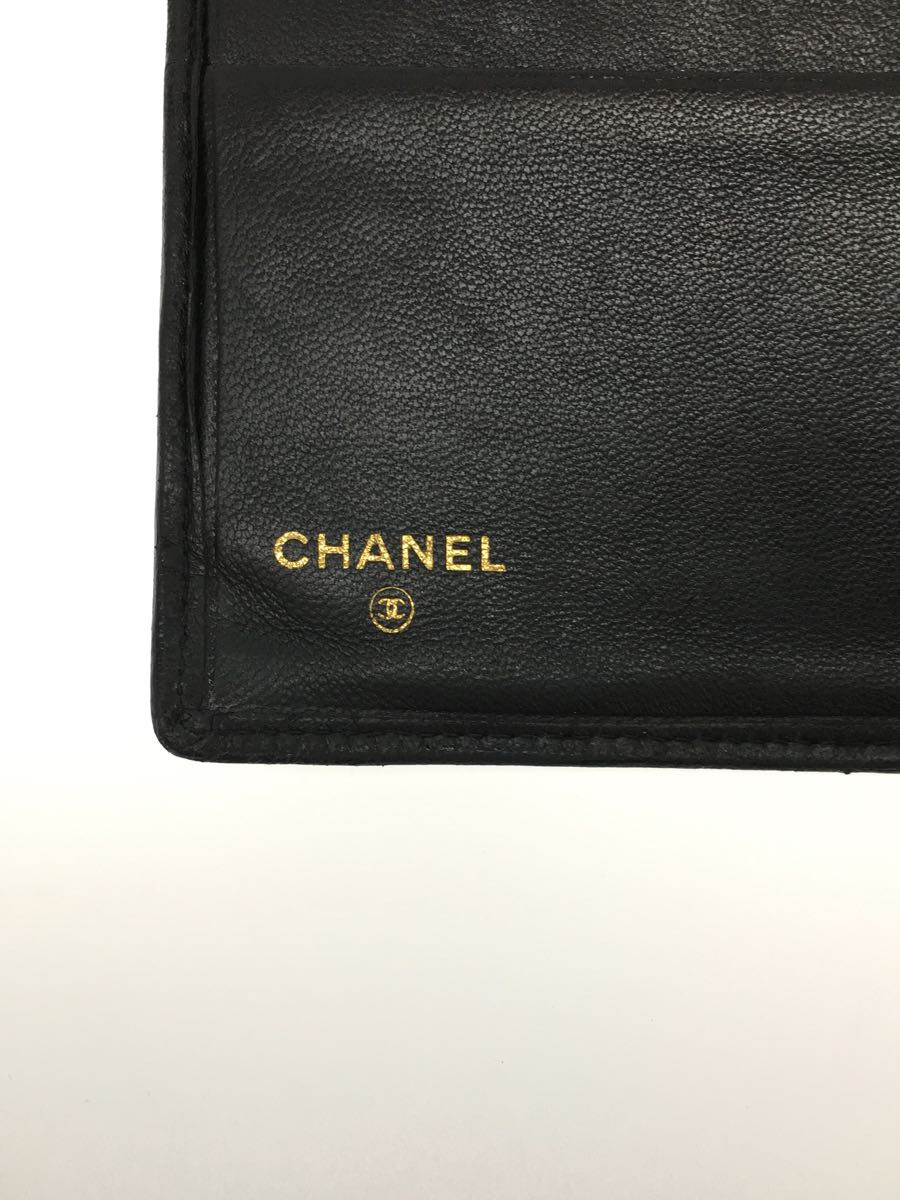 CHANEL◆長財布/レザー/BLK/メンズ_画像3