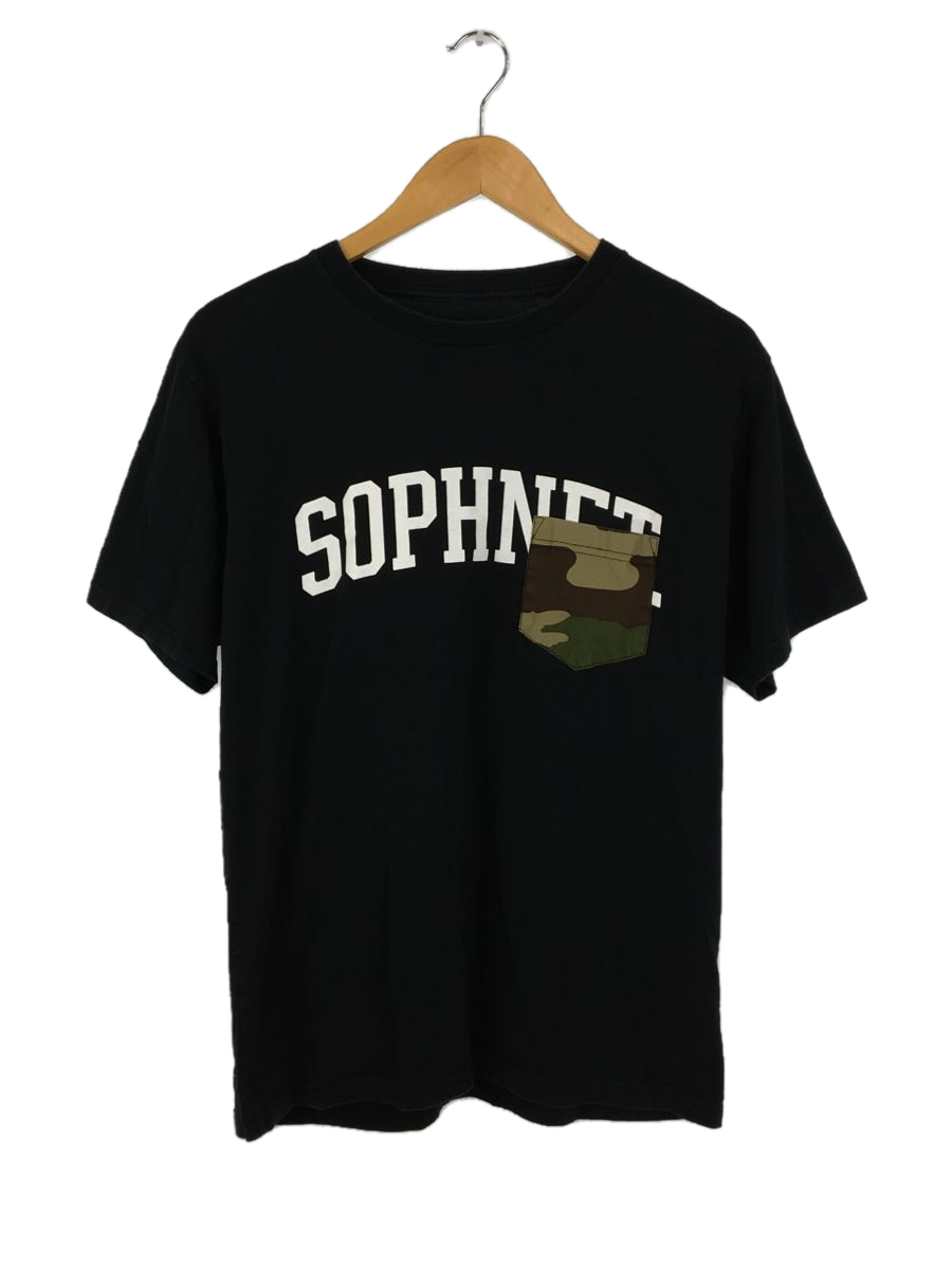 SOPHNET.◆CAMOUFLAGE POCKET NUMBERING TEE/Tシャツ/M/コットン/BLK/SOPH-170083_画像1