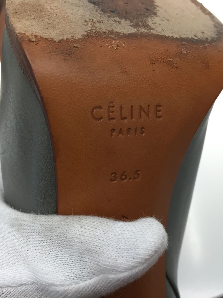 CELINE◆Ankle Boot 105/ブーツ/36.5/GRY/レザー_画像5