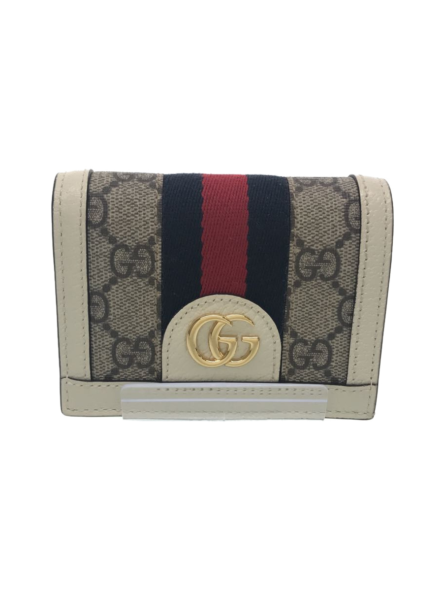 GUCCI◆グッチ/2つ折り財布_オフィディア_GGスプリーム_ウェブ/-/ホワイト/レディース_画像1