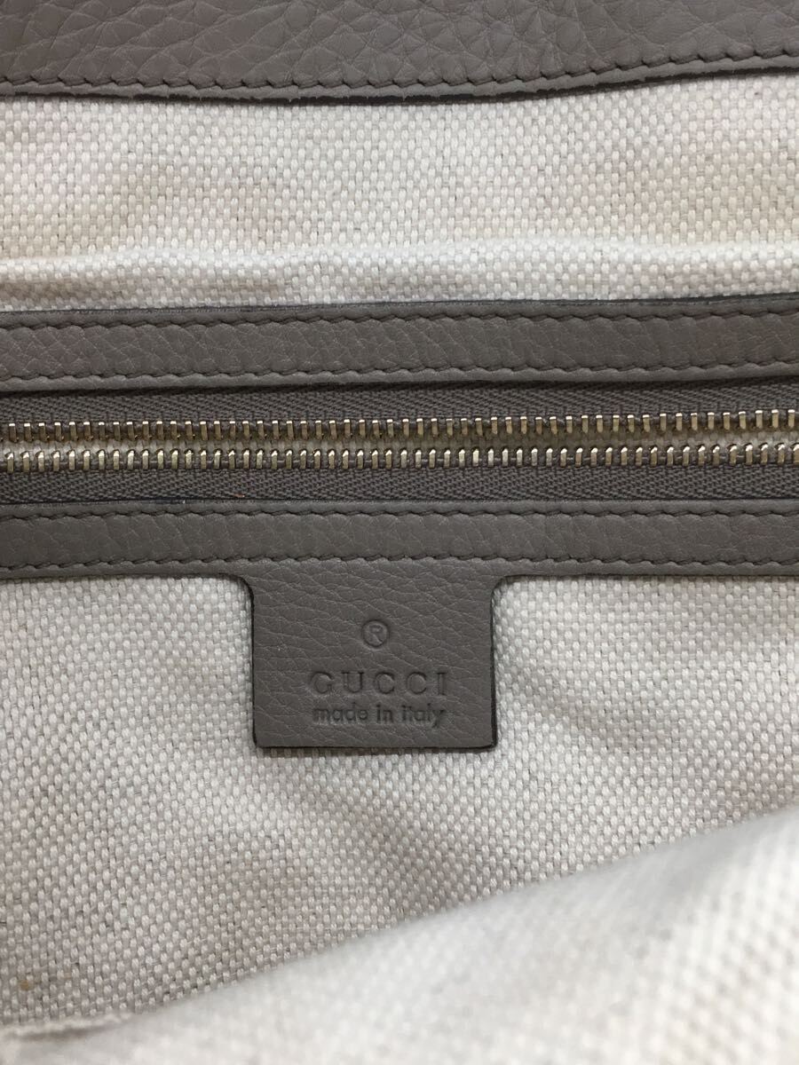 GUCCI◆トートバッグ_ソーホー/レザー/GRY/無地_画像5