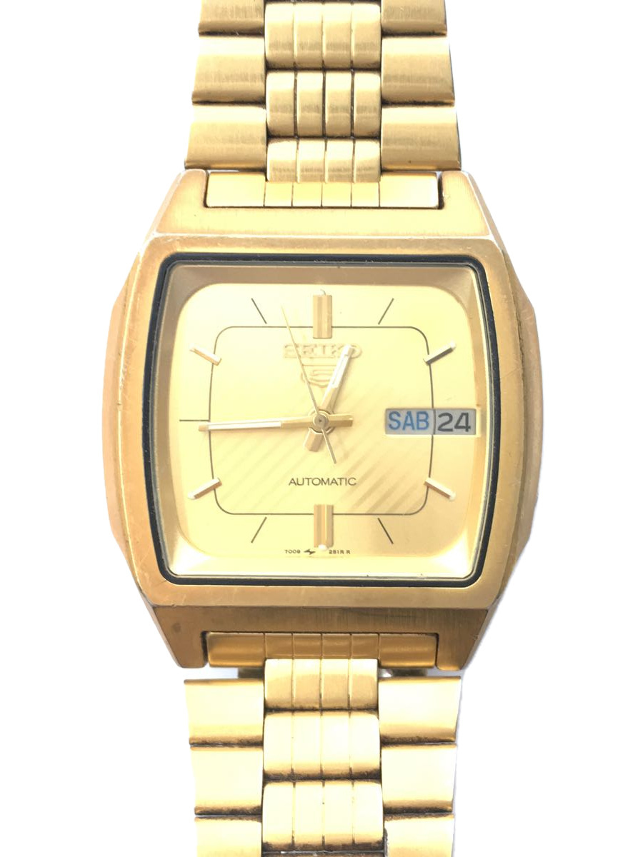 SEIKO◇ヴィンテージ/SEIKO5/自動巻腕時計/アナログ/ステンレス/GLD