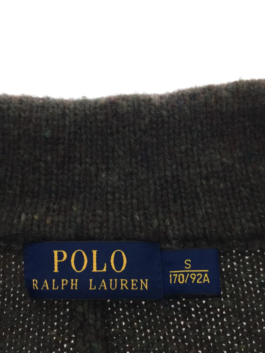 POLO RALPH LAUREN◆カーディガン(厚手)/S/ウール/KHK_画像3