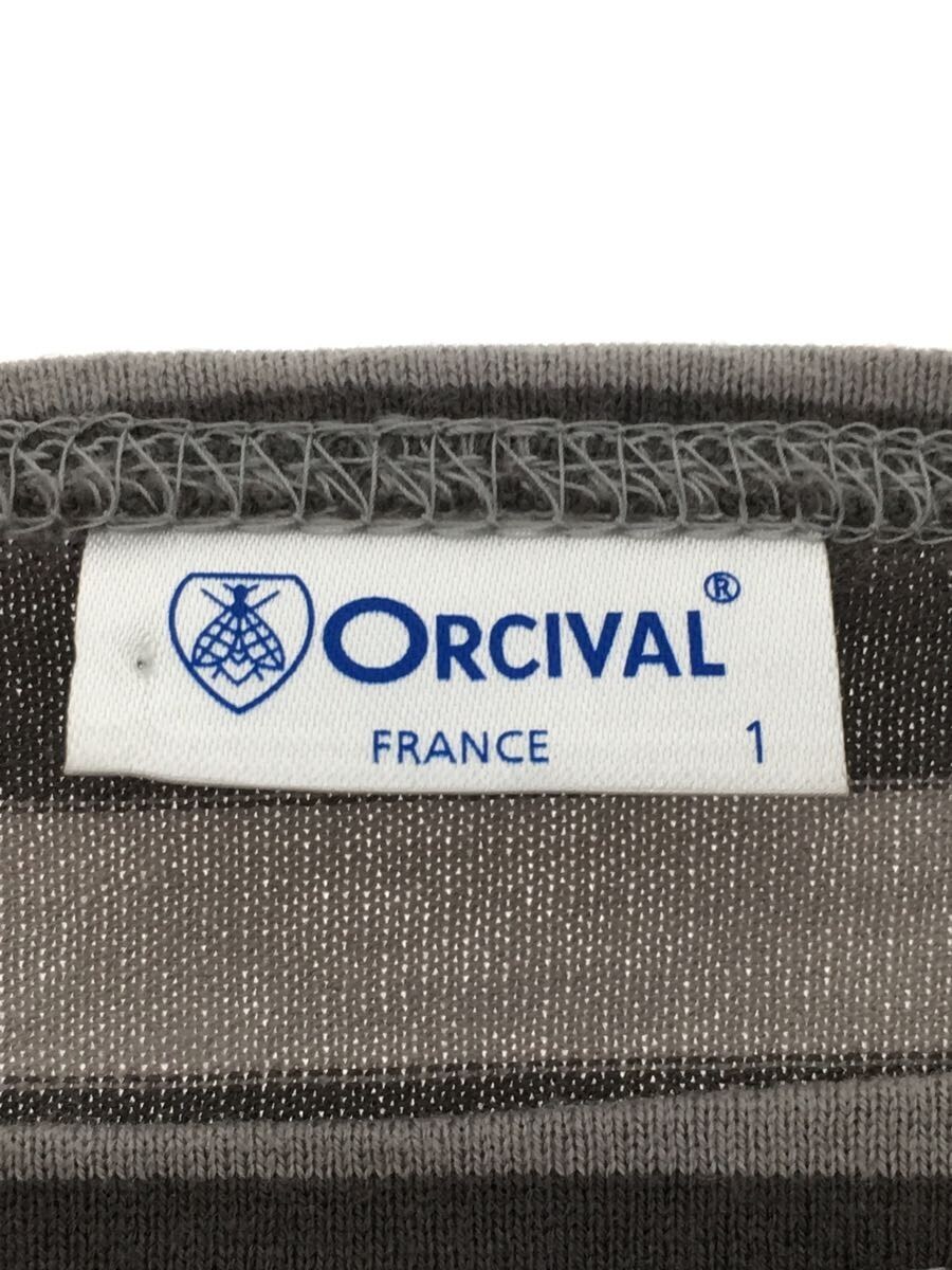 ORCIVAL* long sleeve T shirt /0/ cotton /GRY/ border /18A-NW-002