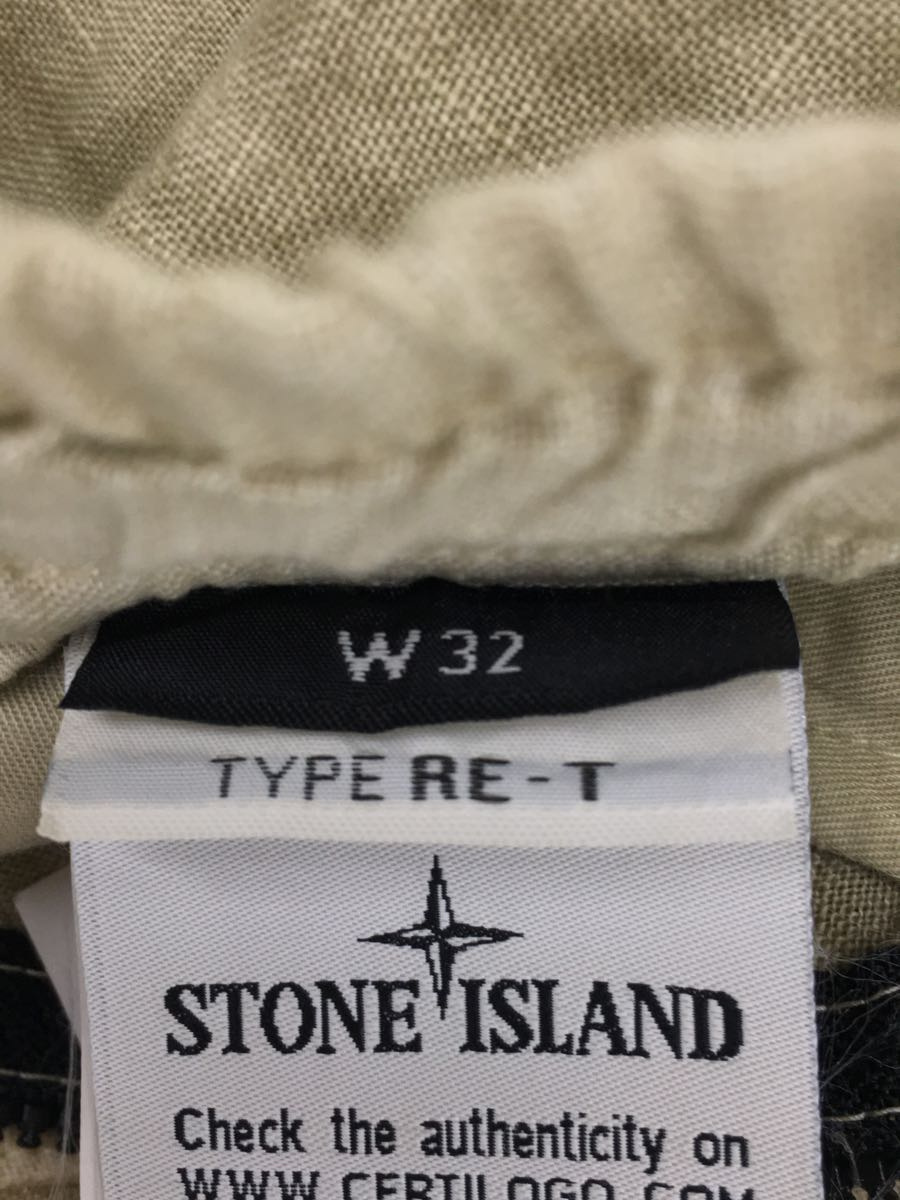 STONE ISLAND◆イージーパンツ/テーパードパンツ/ボトム/32/リネン/ベージュ/ジッパーフライ/721531101