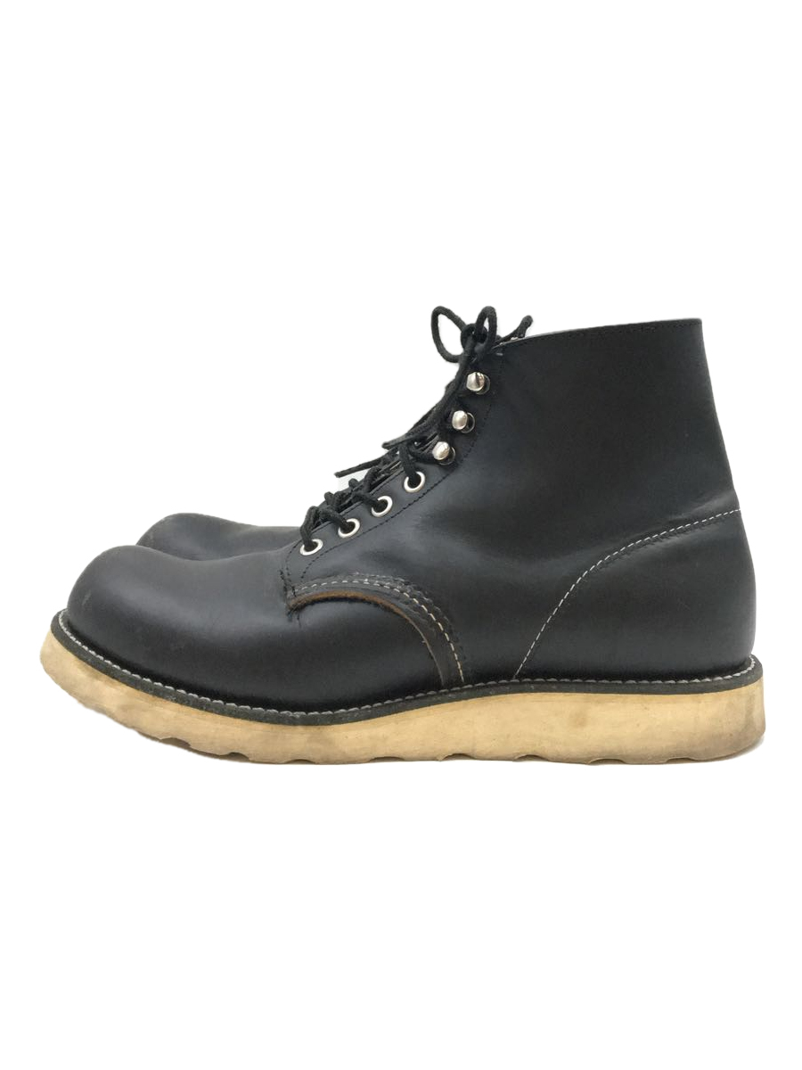 激安ブランド RED WING◇レースアップブーツ/US8/BLK/レザー 26.0cm