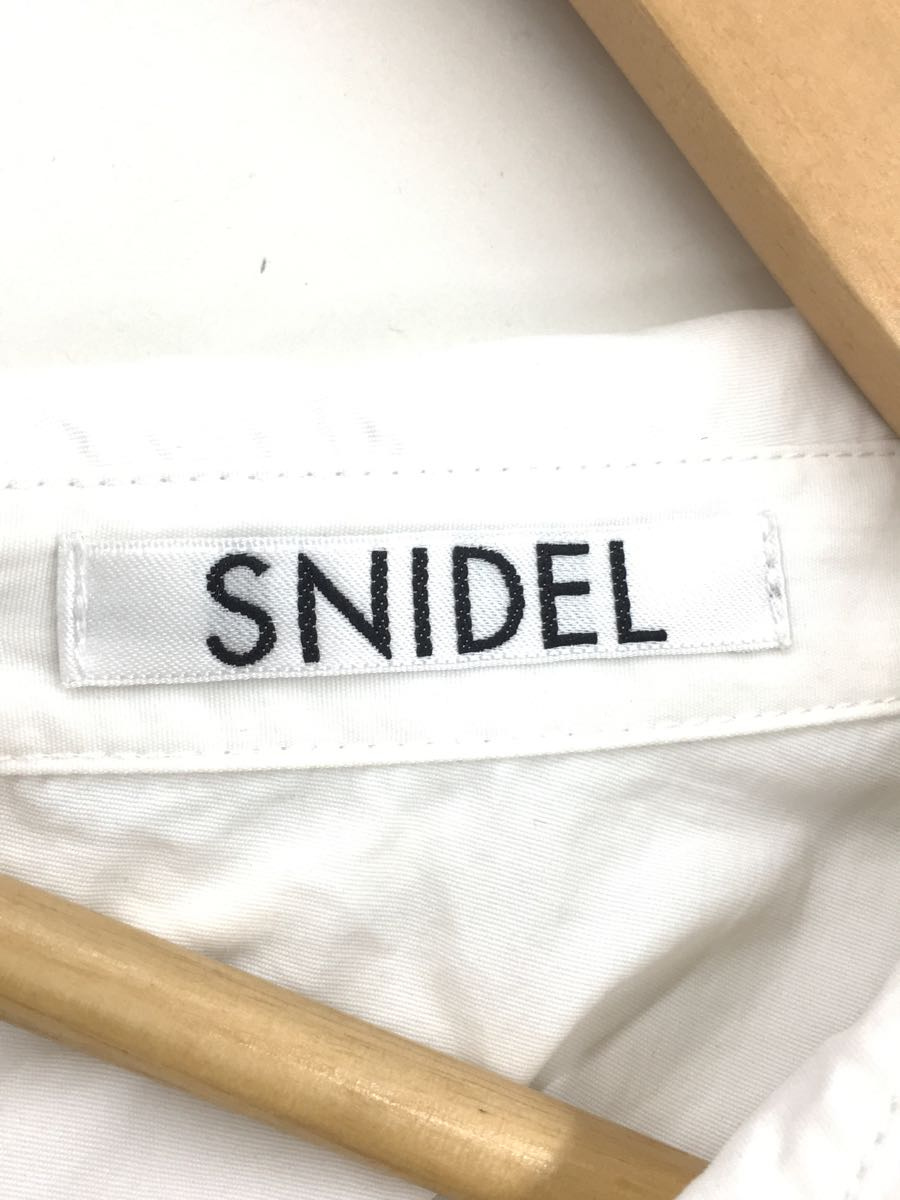 SNIDEL◆ワンピース/0/レーヨン/WHT/無地/オーバーシャツドッキングニットOP/21SS_画像3