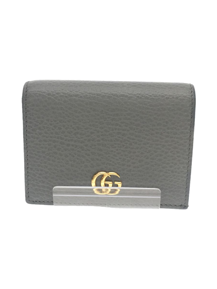 激安アウトレット!】 GUCCI◇2つ折り財布/グレー/無地/レディース
