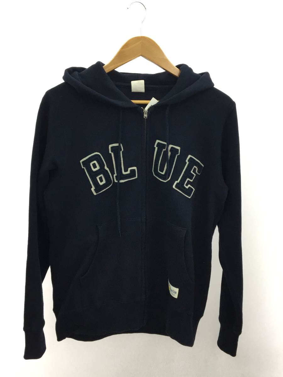 BLUE BLUE◆ジップパーカー/M/コットン/ネイビー/×RUSSELL ATHLETIC_画像1