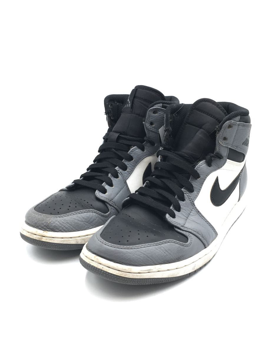 NIKE◆AIR JORDAN 1 RETRO HIGH/エアジョーダンレトロハイ/グレー/332550-024/27.5c_画像2