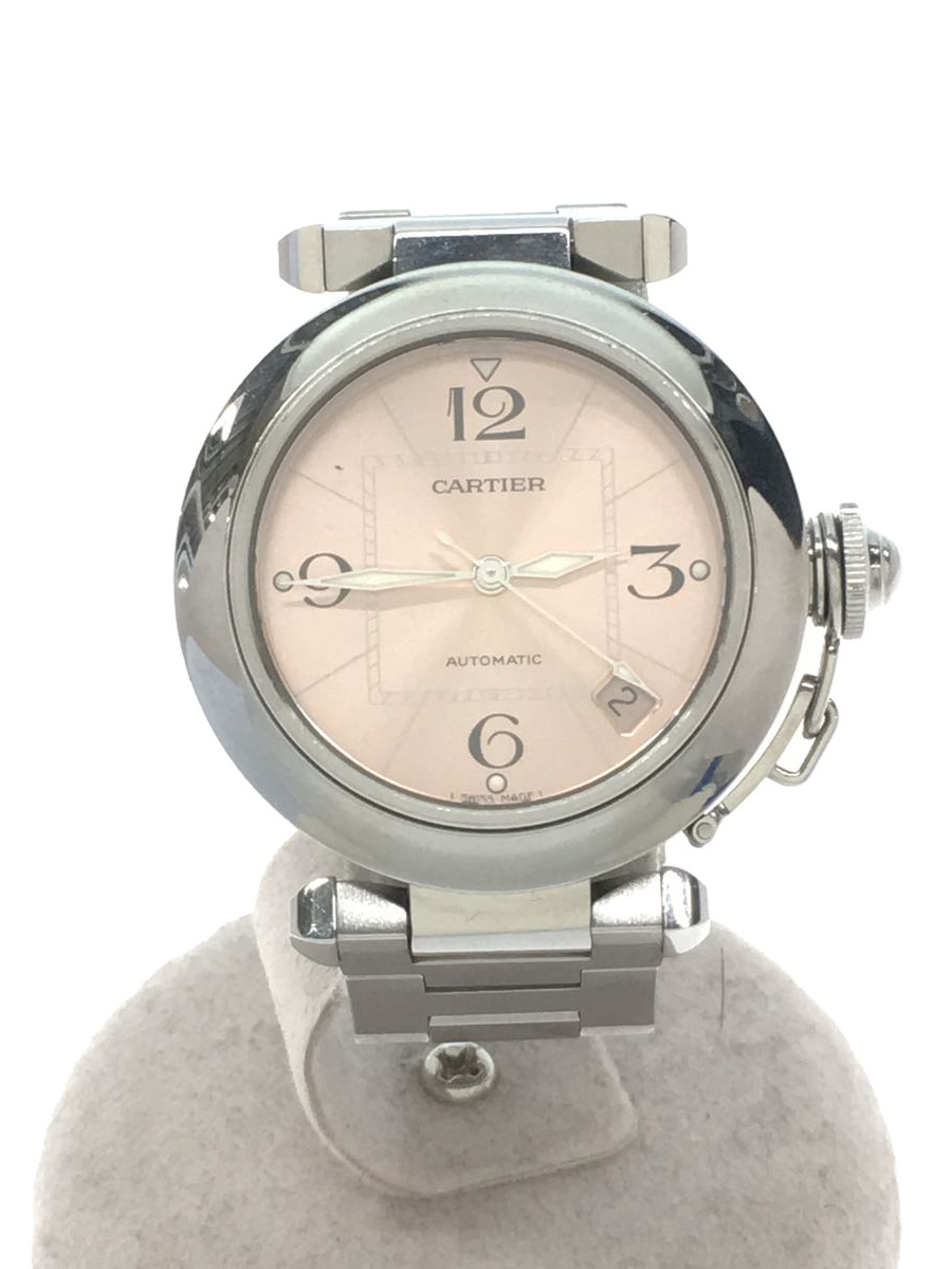 Cartier* Cartier /2324/ Pacha C/ self-winding watch wristwatch / day difference +4/ analogue / stainless steel / pink / silver 