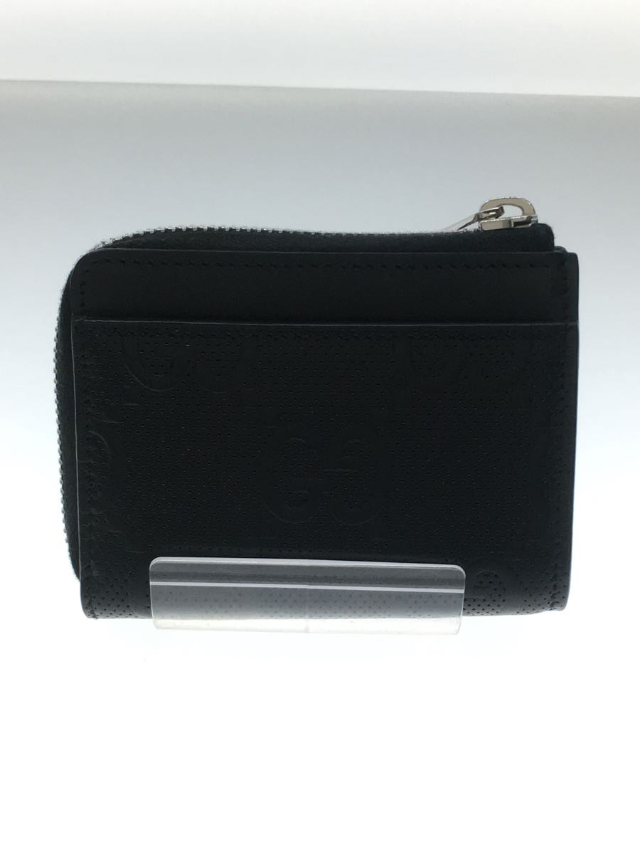 GUCCI*2. folding purse / leather /BLK/ lady's /657571