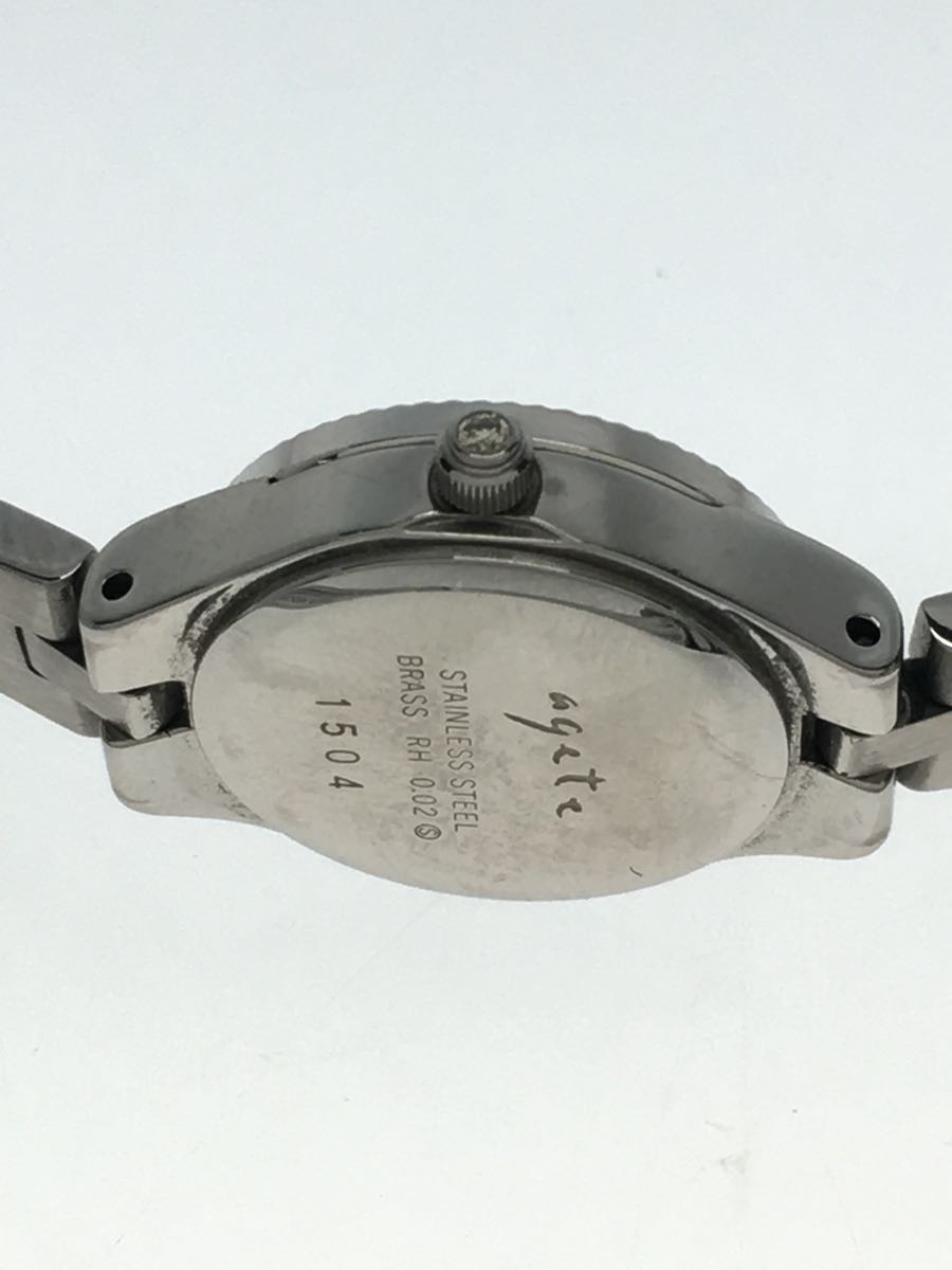 agete* кварц наручные часы / аналог / нержавеющая сталь /WHT/SLV