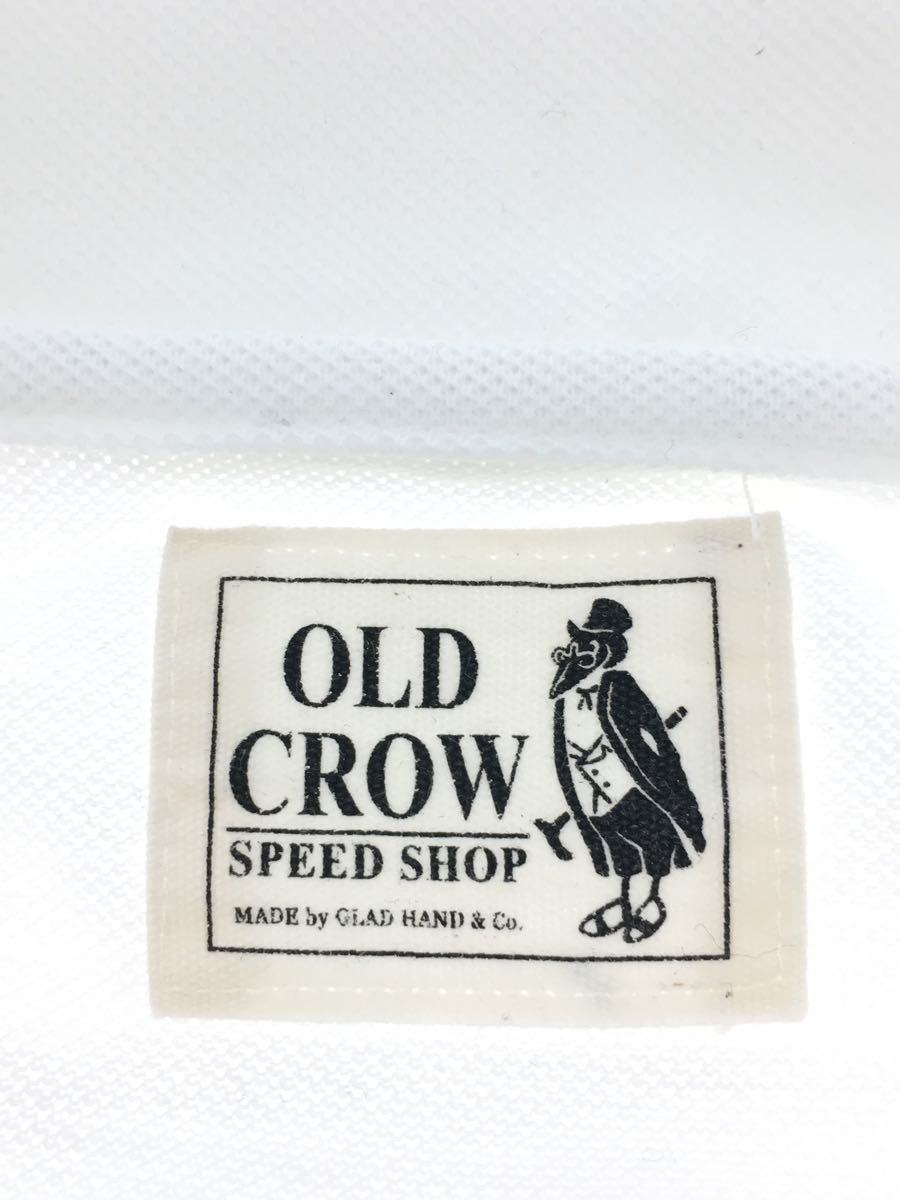 OLD CROW◆ポロシャツ/L/コットン/WHT/無地/OC-21-SS-13_画像3