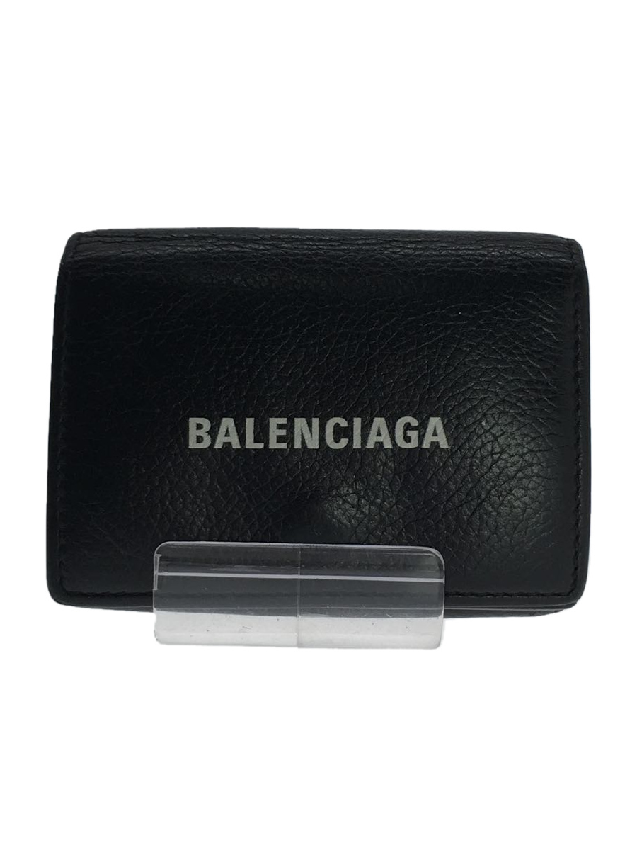 BALENCIAGA◆3つ折り財布/レザー/メンズ