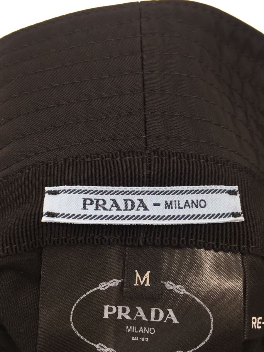 PRADA◆バケットハット/M/ナイロン/BLK/無地/メンズ/1HC137 2DMI/三角ロゴ_画像5