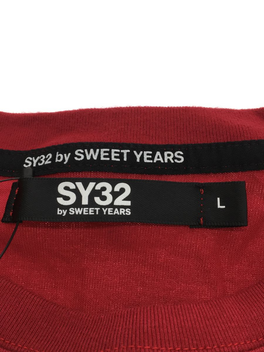 SY32 by SWEET YEARS◆BASIC LOGO L/S TEE/長袖Tシャツ/L/コットン/RED/TNS1781J_画像3