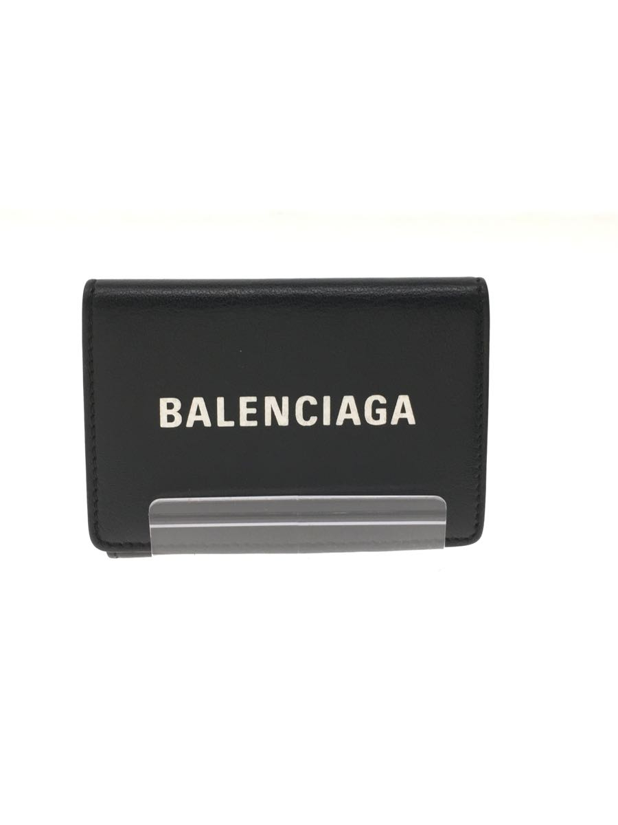 限​定​販​売​】 BALENCIAGA◇3つ折り財布/レザー/BLK/無地/メンズ