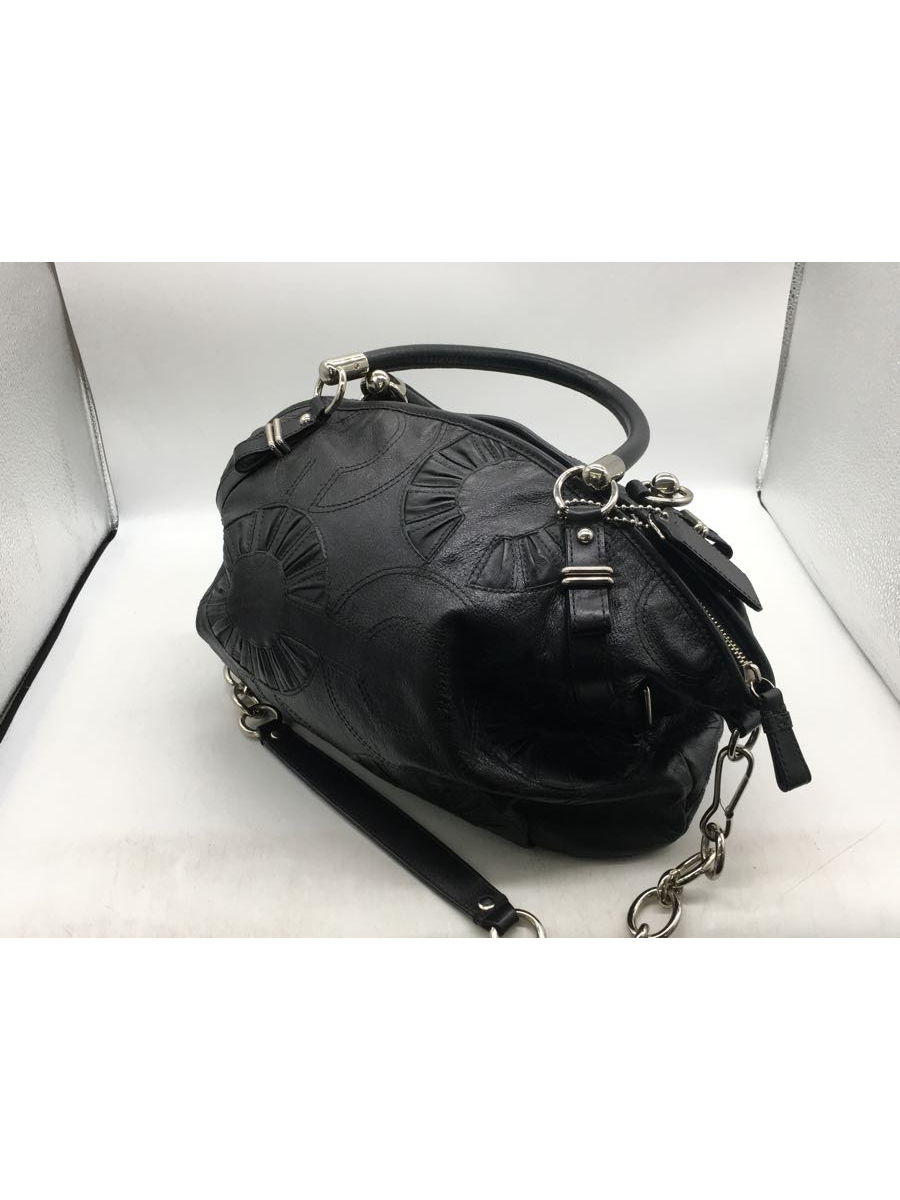 COACH◆トートバッグ/レザー/BLK/2WAY_画像2