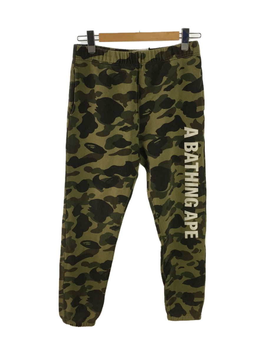 A BATHING APE◆1st Camo Side Logo Sweatpants/S/コットン/カーキ/カモフラ/001PTF801001X