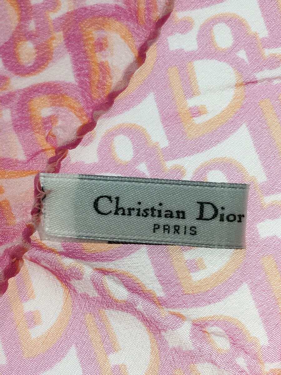 Christian Dior◆スカーフ/シルク/PNK/総柄/レディース_画像4