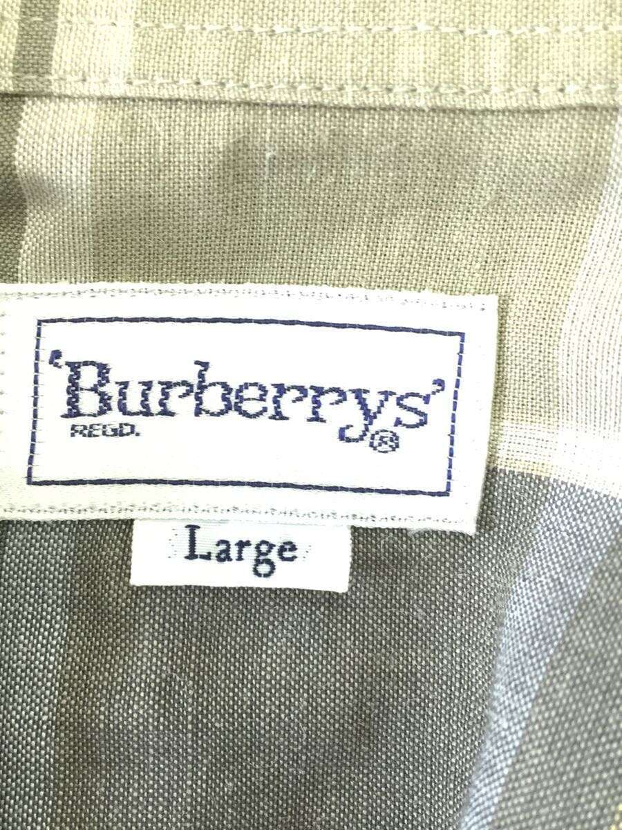 BURBERRYS◆半袖シャツ/L/コットン/チェック/90S/リネン混/オープンカラー/色抜け有り_画像3