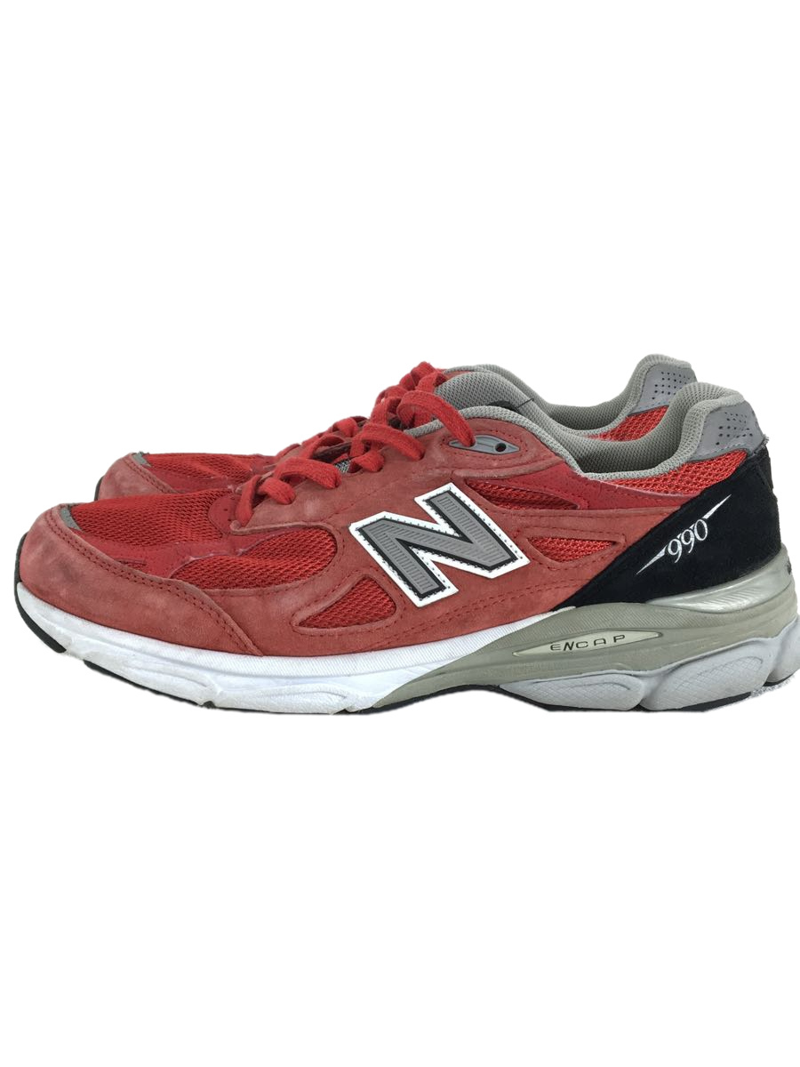 NEW BALANCE◆M990/レッド/Made in USA/US9.5/RED