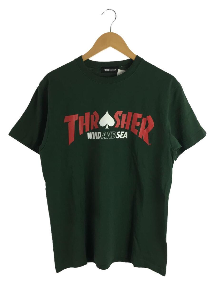 WIND AND SEA◆Tシャツ/M/コットン/GRN/WDS-THRA-03/×THRASHER