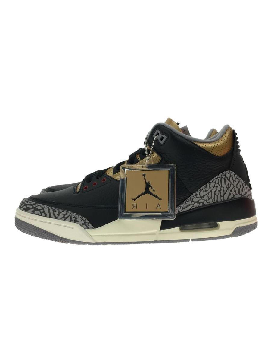 NIKE◆JORDAN BRAND WMNS AIR JORDAN 3/ハイカットスニーカー/27.5cm/黒/ck9246-0