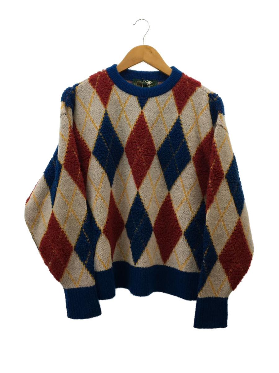 22AW/gim context/Argyle Toricolor Pile Sweater/S/ウール
