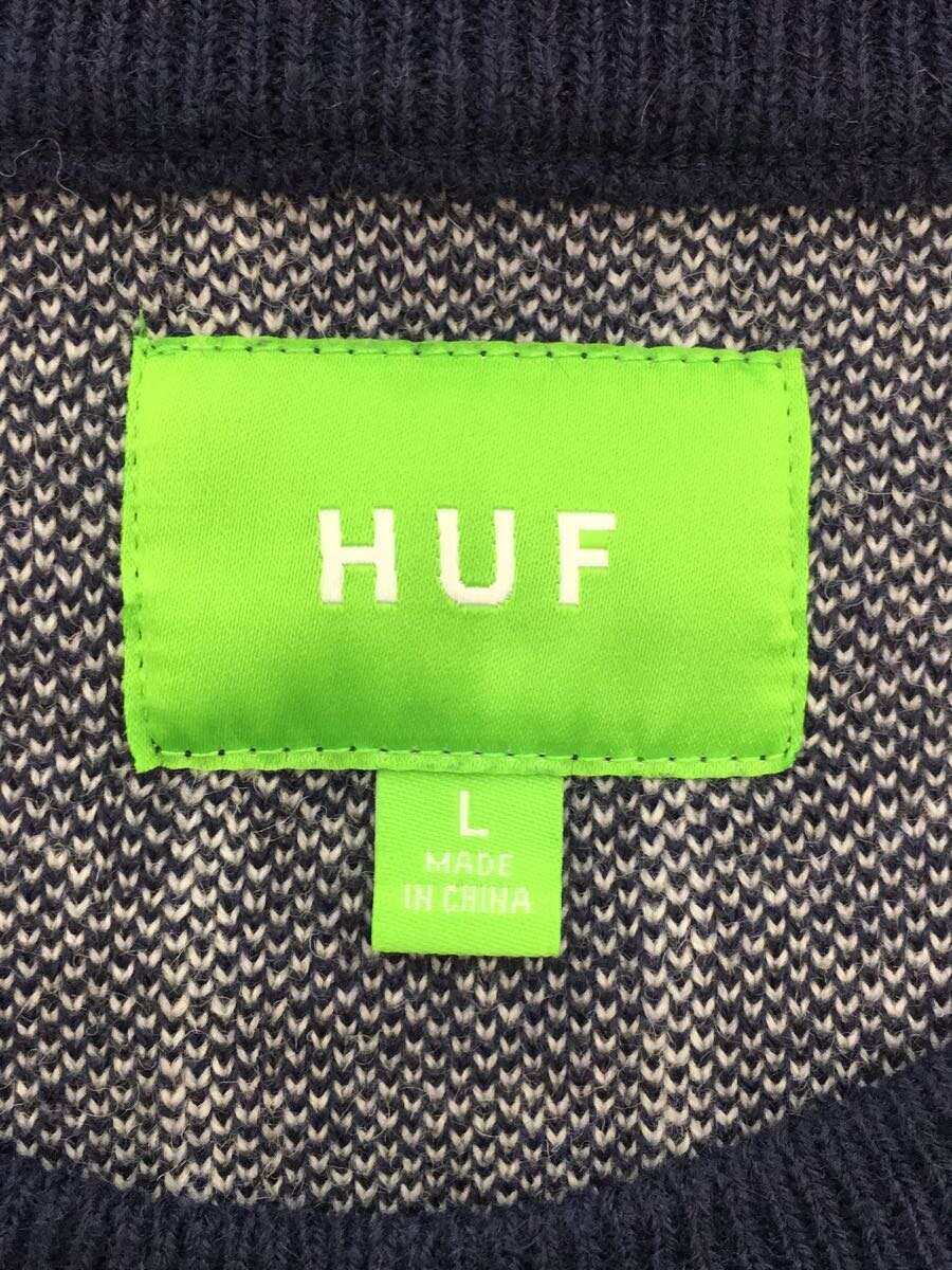 HUF◆EMBROIDERY THEREAD/セーター(薄手)/L/アクリル/NVY_画像3