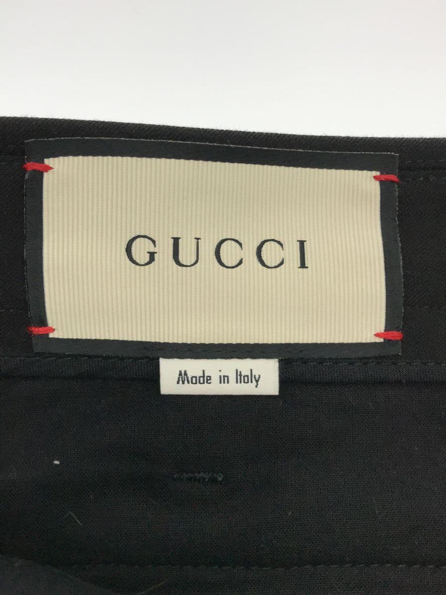 GUCCI◆18SS/サイドラインギャバジンストレッチロングパンツ/54/495695 Z7576/ブラック_画像4